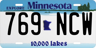 MN license plate 769NCW
