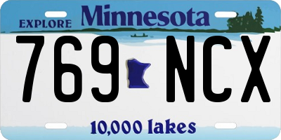 MN license plate 769NCX
