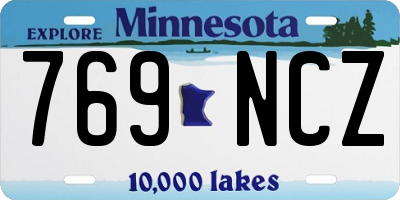 MN license plate 769NCZ