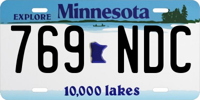 MN license plate 769NDC