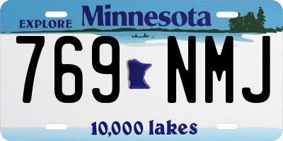 MN license plate 769NMJ