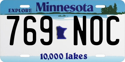 MN license plate 769NOC
