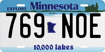 MN license plate 769NOE