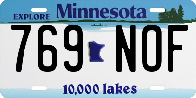MN license plate 769NOF