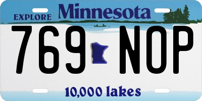 MN license plate 769NOP