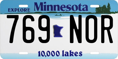 MN license plate 769NOR