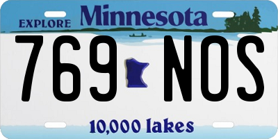 MN license plate 769NOS