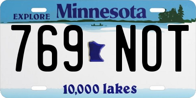 MN license plate 769NOT