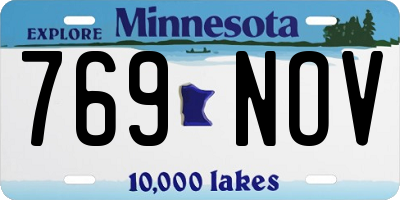 MN license plate 769NOV