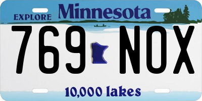 MN license plate 769NOX