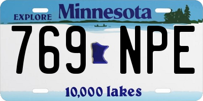 MN license plate 769NPE