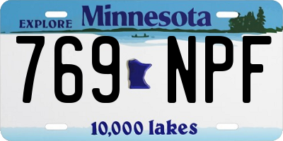 MN license plate 769NPF