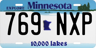 MN license plate 769NXP