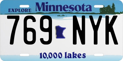 MN license plate 769NYK