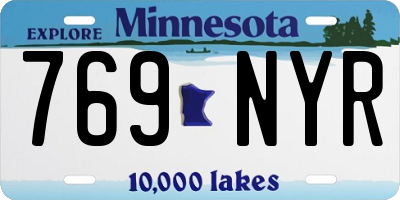MN license plate 769NYR