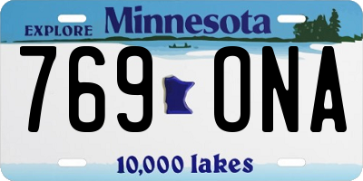 MN license plate 769ONA