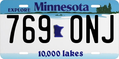 MN license plate 769ONJ