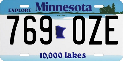 MN license plate 769OZE