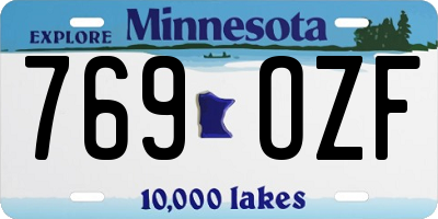 MN license plate 769OZF