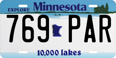 MN license plate 769PAR