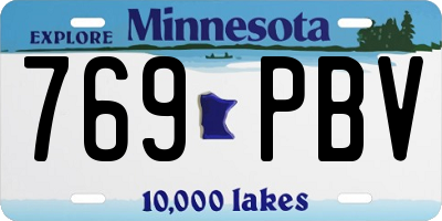 MN license plate 769PBV