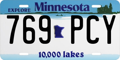 MN license plate 769PCY