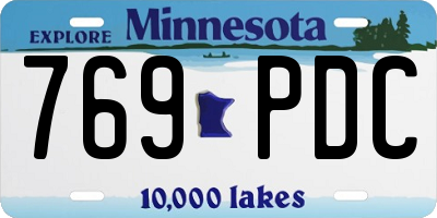 MN license plate 769PDC