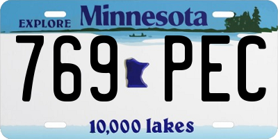 MN license plate 769PEC