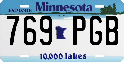 MN license plate 769PGB