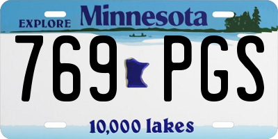 MN license plate 769PGS