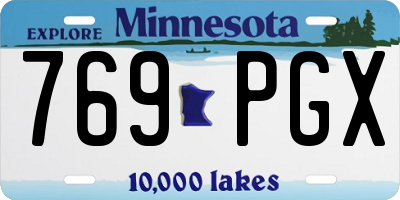 MN license plate 769PGX
