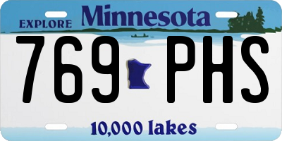 MN license plate 769PHS