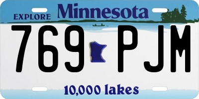 MN license plate 769PJM