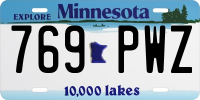 MN license plate 769PWZ