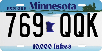 MN license plate 769QQK