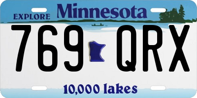 MN license plate 769QRX