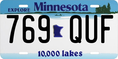 MN license plate 769QUF