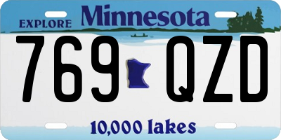 MN license plate 769QZD