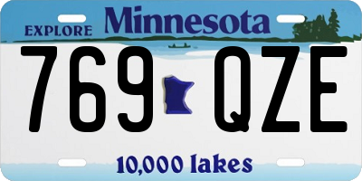 MN license plate 769QZE