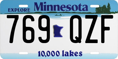MN license plate 769QZF
