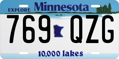 MN license plate 769QZG