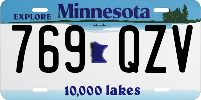 MN license plate 769QZV