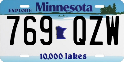 MN license plate 769QZW