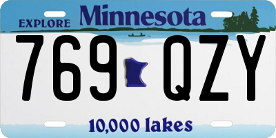 MN license plate 769QZY