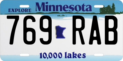 MN license plate 769RAB