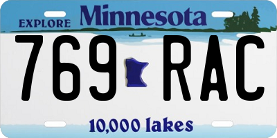 MN license plate 769RAC
