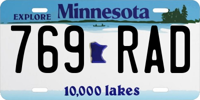 MN license plate 769RAD
