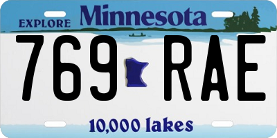 MN license plate 769RAE