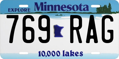 MN license plate 769RAG