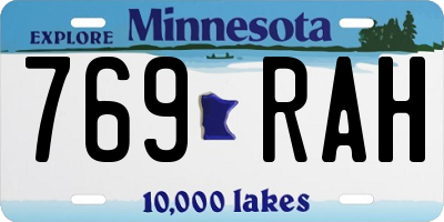 MN license plate 769RAH